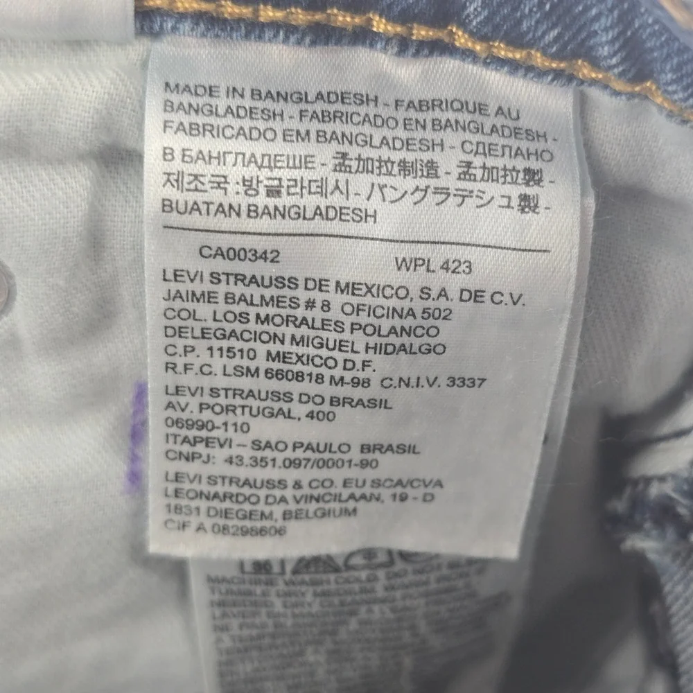 Levi's 513 Slim Straight Jeans Mens 36x34 Blue Medium Wash Denim Pants